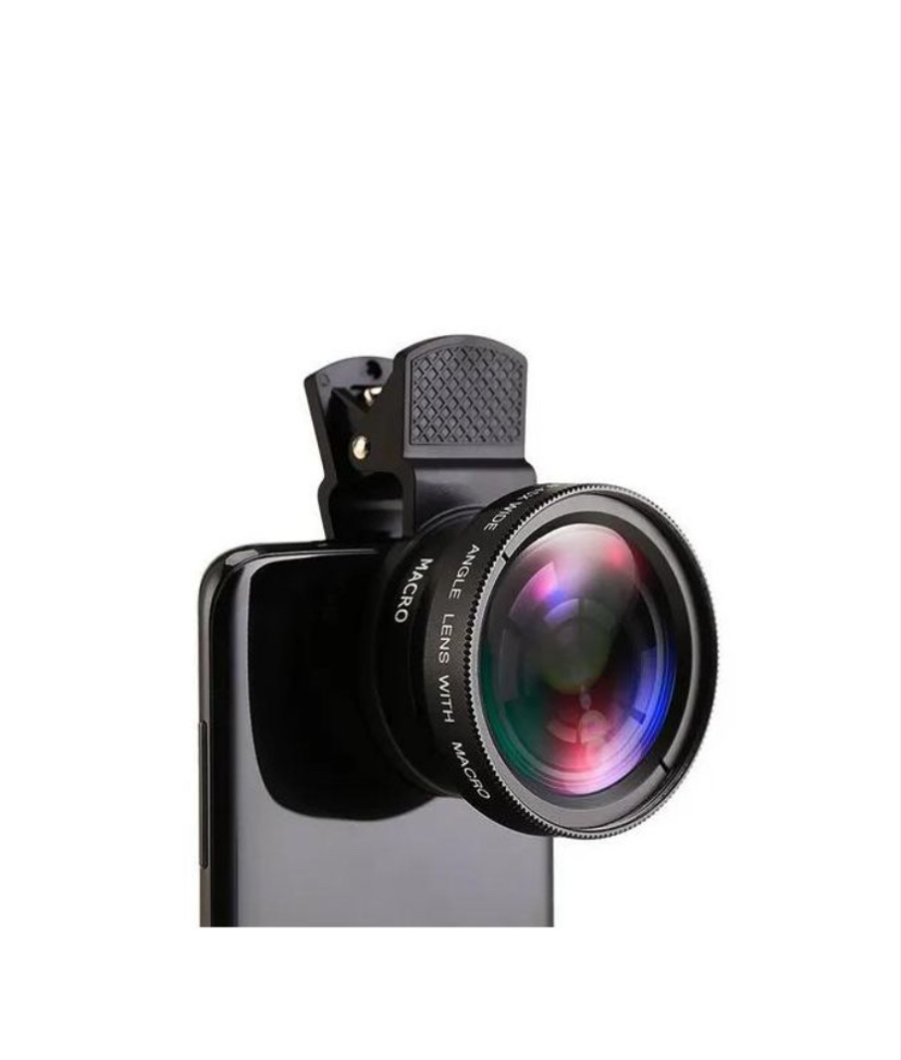 0.45x Ultra - Wide + 12.5x Macro Lens - Universal HD Clip on Phone Camera Lens: Expand Views - Black