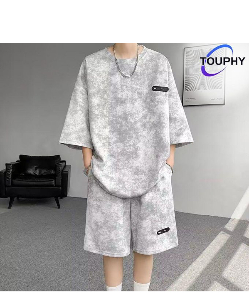 Sports Short Sleeve T-Shirt & Shorts Set - 2 Piece - White