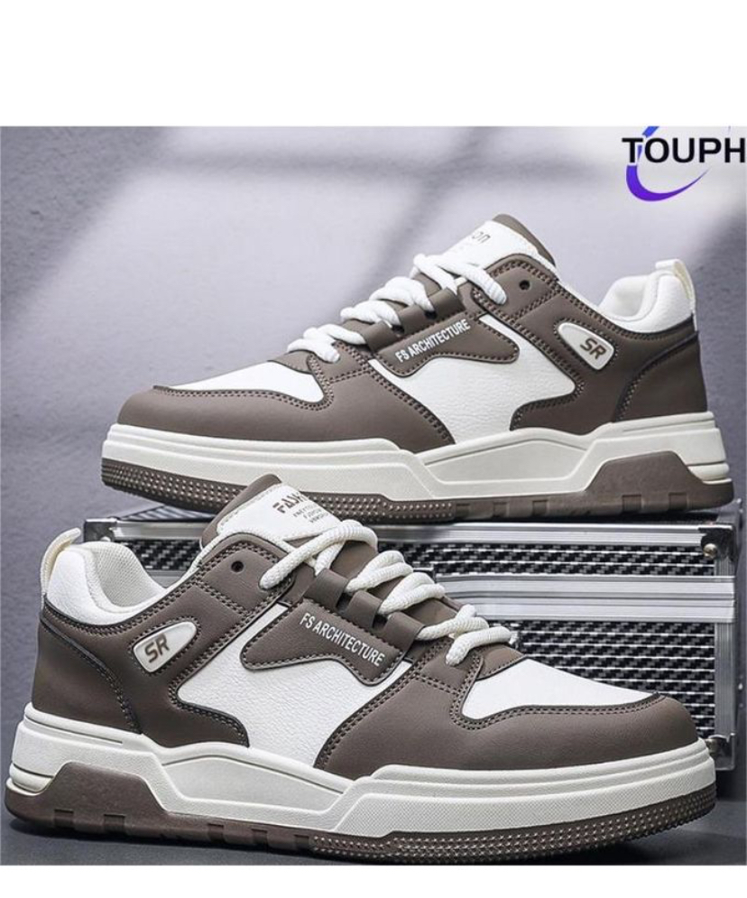 Low Top Lace Up Men's Sneakers - White