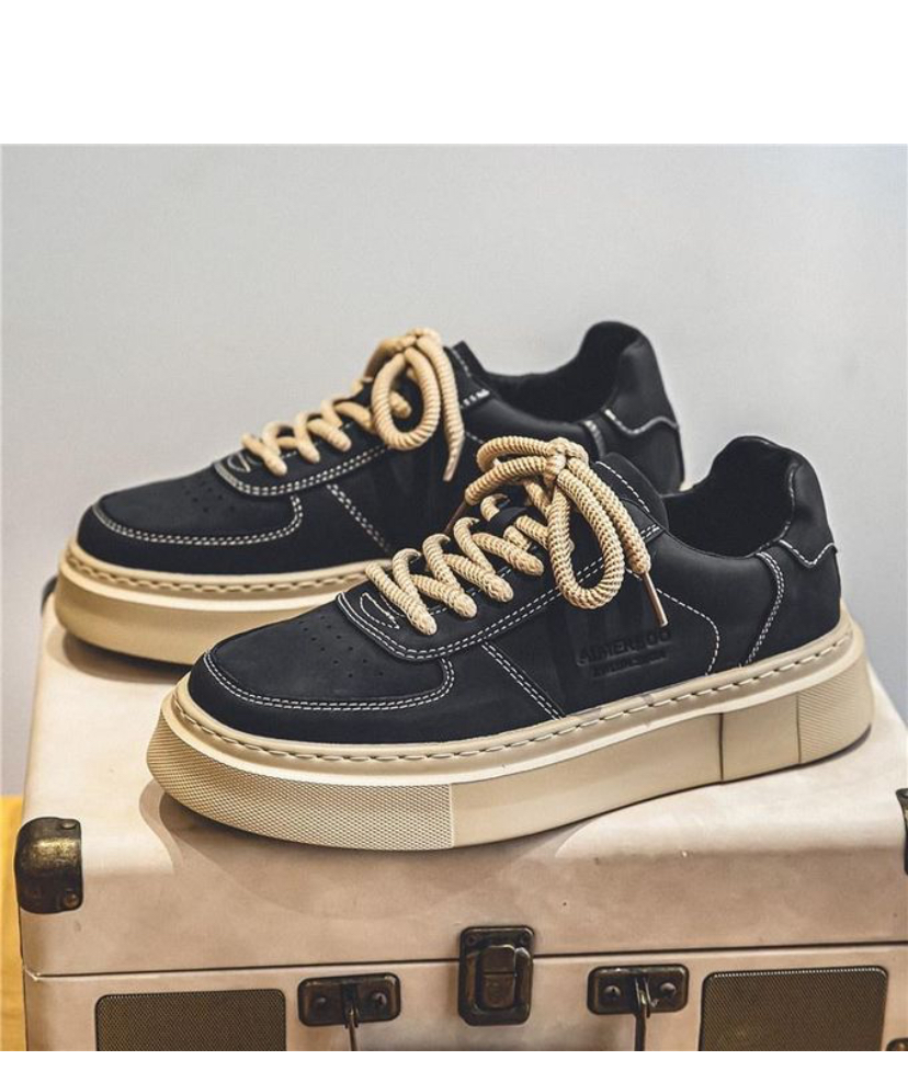 Men's Breathable Sneakers Sports Running Casual Board Shoes Black
